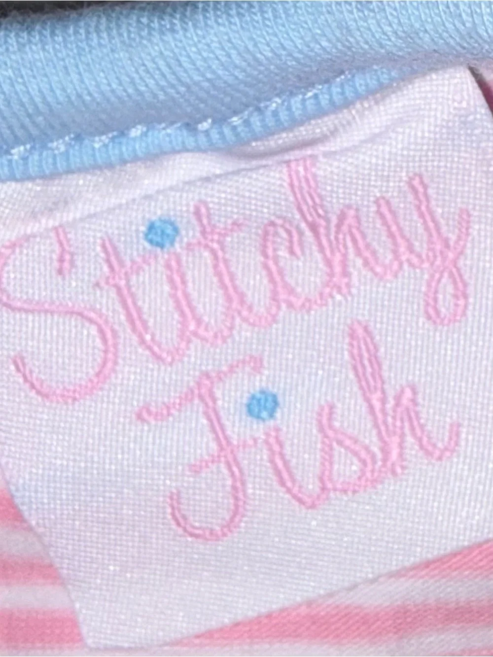 Stitchy Fish Amelia leggings set pink stripes and blue leggings & trim sz 3T NWT